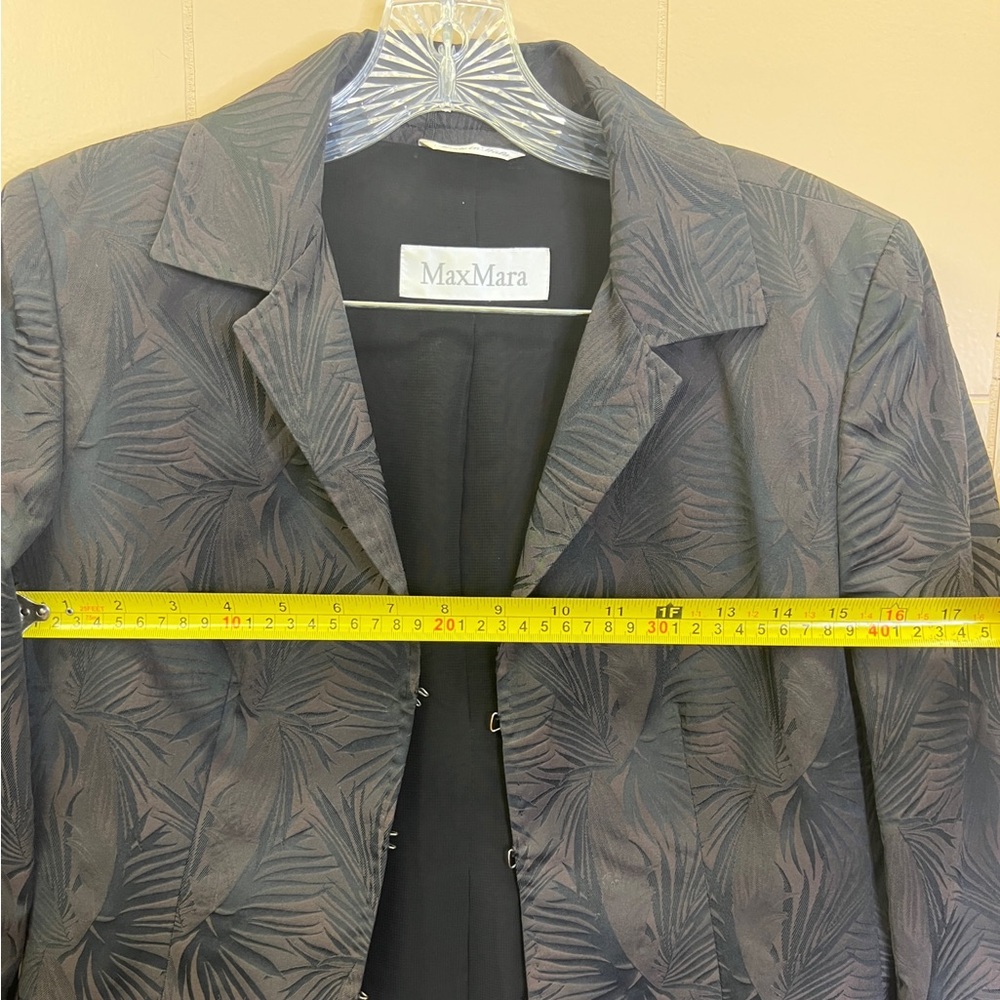 MaxMara Palm Leaf Jacquard Weave Print Structured Skirt Suit Set - Picture 10 of 15